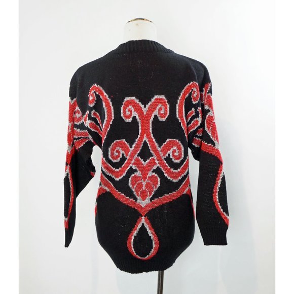 Sparkle Sweater, Metallic Silver and Red - Picture 3 of 4